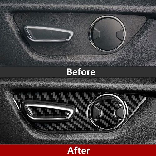 For Ford Mustang 2015-2020 Carbon Fiber Car Seat Adjust Button Frame Trim Cover, US $28.86, image 7