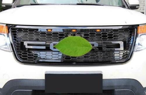 For ford explorer gloss black 2011-15 cover trim front center mesh grille grill