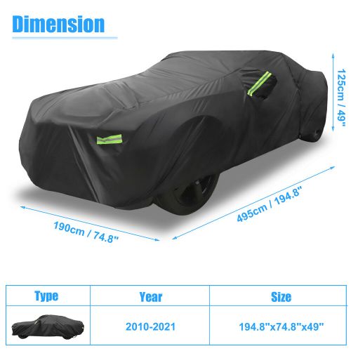 Car Cover Single Custom for Chevy Camaro 2010-2021 Outdoor Full Car Cover Black, US $57.14, image 3