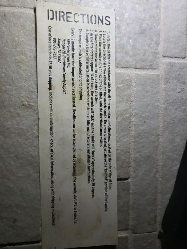 KS5639 Aircraft Oil Filter Torque Wrench Champion Aerospace CT921 17ft/lbs, US $35.00, image 2