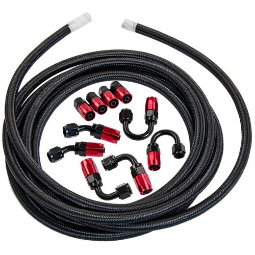 -6AN 16FT AN6 Braided Gas/Fuel/Oil Line Hose Hose End Fitting Fuel Line Kit, US $62.00, image 9