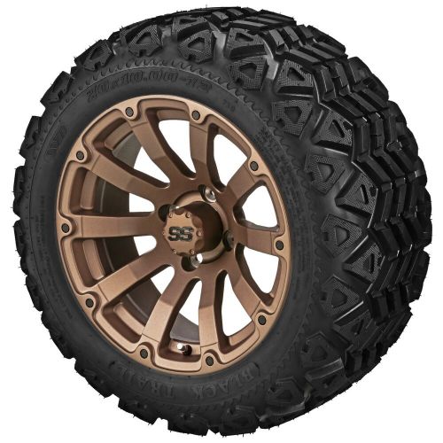 4 Golf Cart 20x10-12 All Terrain Tires on 12x7 Matte Bronze Beast Wheels, US $578.00, image 3