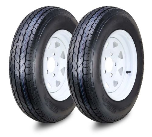 2 FC Trailer Tire Assembly ST175/80D13 8-Ply White Spoke Rim 5 Lug on 4.5", US $168.73, image 2