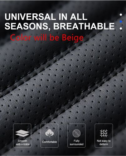 Car Seat Cushion Cover Beige PU Leather Breathable Soft Pad Anti-slip Protector, US $31.21, image 2