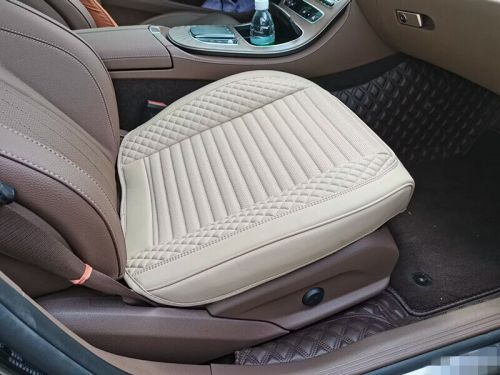 Car Seat Cushion Cover Beige PU Leather Breathable Soft Pad Anti-slip Protector, US $31.21, image 8