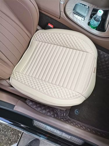 Car Seat Cushion Cover Beige PU Leather Breathable Soft Pad Anti-slip Protector, US $31.21, image 9