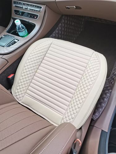 Car Seat Cushion Cover Beige PU Leather Breathable Soft Pad Anti-slip Protector, US $31.21, image 10