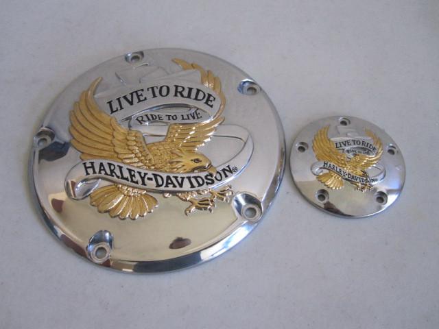 Harley-davidson live to ride gold derby & timer covers twin cam models