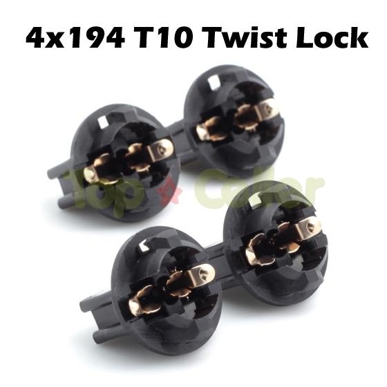 4 (t3-1/4) twist lock wedge instrument panel dash 168 194 light bulb base socket
