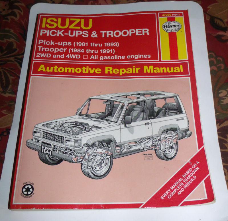 Haynes repair manual 47020 (1641) isuzu pick-ups & trooper