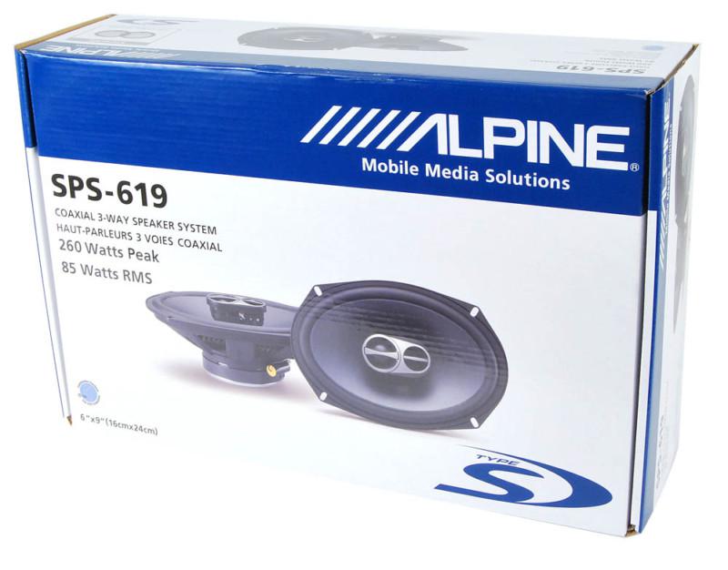 New alpine sps-619 +3yr waranty car 6x9" 520w speakers pair 3 way sps619 6x9