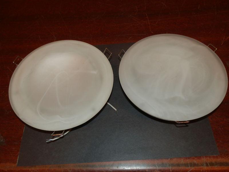 12 volt set of two 7" round recessed mount halogen lights 