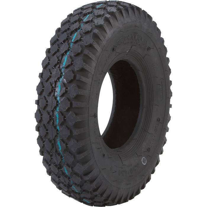 Studded tread tubeless tire pneumatic assem 16"x480x8