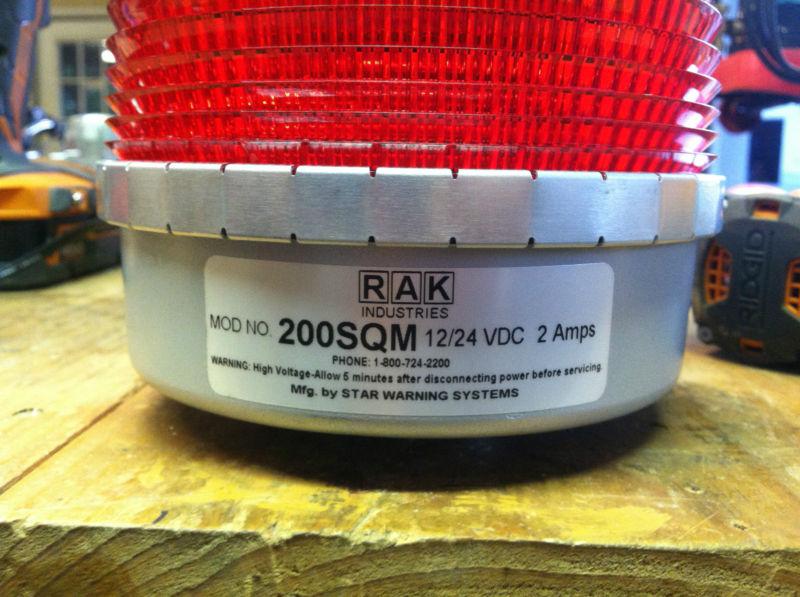 Find RAK Industries Star 200SQM Strobe Light w/ Amber and Red Lens New