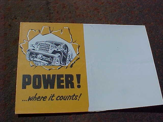 1950s willys power where it counts! full line sales foldout pickup wagon jeep ec