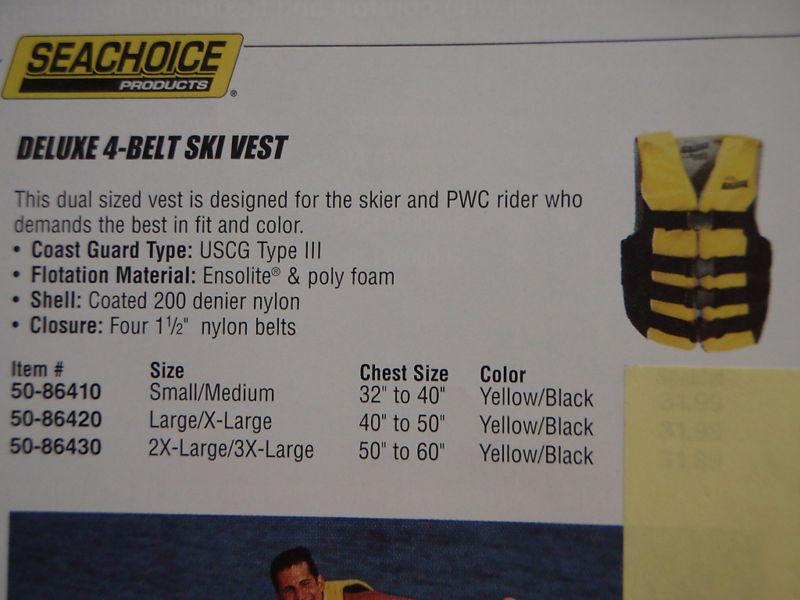 Find SKI VEST SAFETY VEST TYPE 3 LIFEVEST 2X/3X LARGE 86430 in Osprey