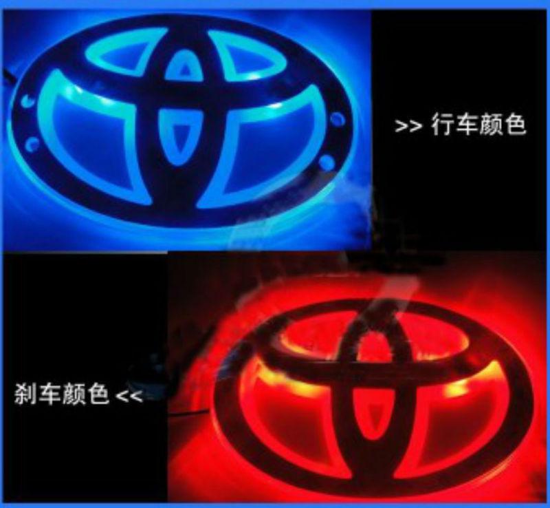 Blue &red led truck logo emblem tail car badge for toyota vios-08 reiz-09 rav 4