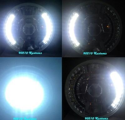 Rare bobber 5-3/4" billet motorcycle headlight bucket hid kit led signal crystal