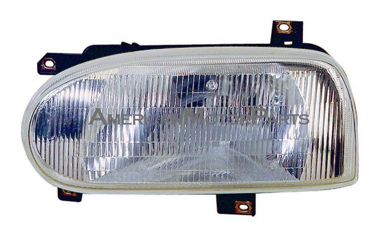 Left driver side replacement headlight single bulb 93-99 volkswagen golf gti