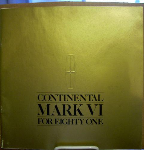 Nos 1981 81 lincoln continental mark vi w/ signature series brochure