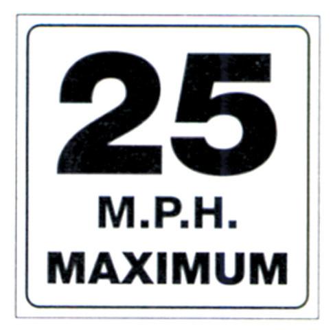 Trail sign - 25 mph maximum 490-mph