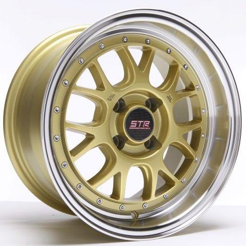 15'' str 502 gold machine lip 15x8 4x100 +10 dc2 integra ek eg honda civic