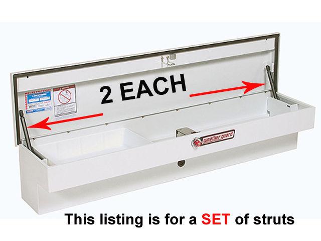 2ea heavy duty nitro-prop strut lift rod rep weather guard tool box oem # 7011