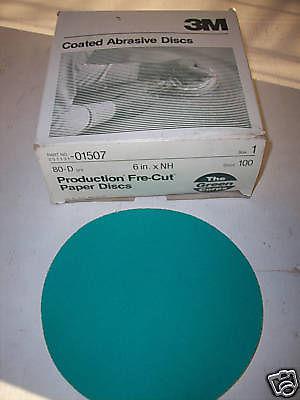 3m # 01507 - production discs - 6" x nh - 100 discs-80 grit- new