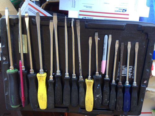 Large snap-on screwdriver lot