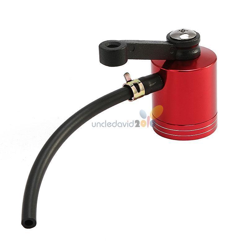 Red universal motorcycle front brake clutch tank cylinder fluid oil reservoir