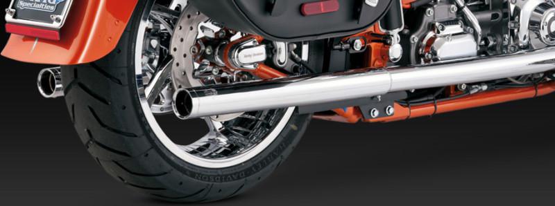 Vance & hines softail dual exhaust chrome for h-d flst fxs fxst 97-07