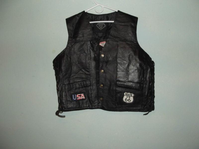 Mens leather vest 3xl route 66 the mother road