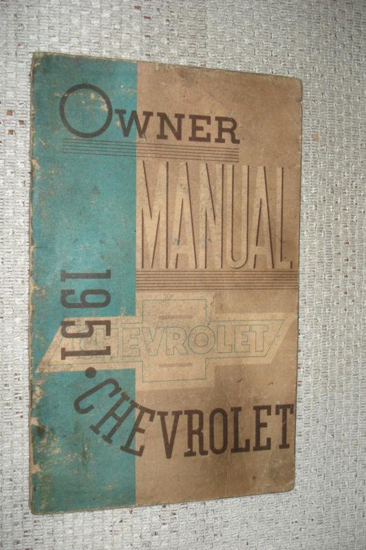 Sell 1951 CHEVY OWNERS MANUAL ORIGINAL GLOVE BOX BOOK RARE!! in Carl