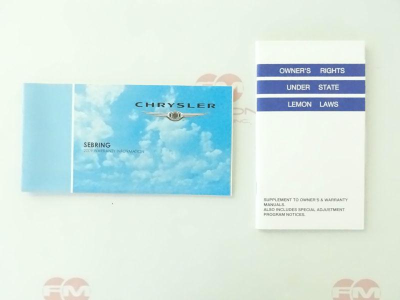 2009 Chrysler Sebring Owners Owner Manual with Case NEW, US $27.99, image 3