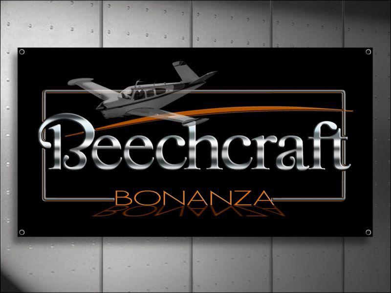 Beechcraft bonanza v tail airplane garage banner shop sign