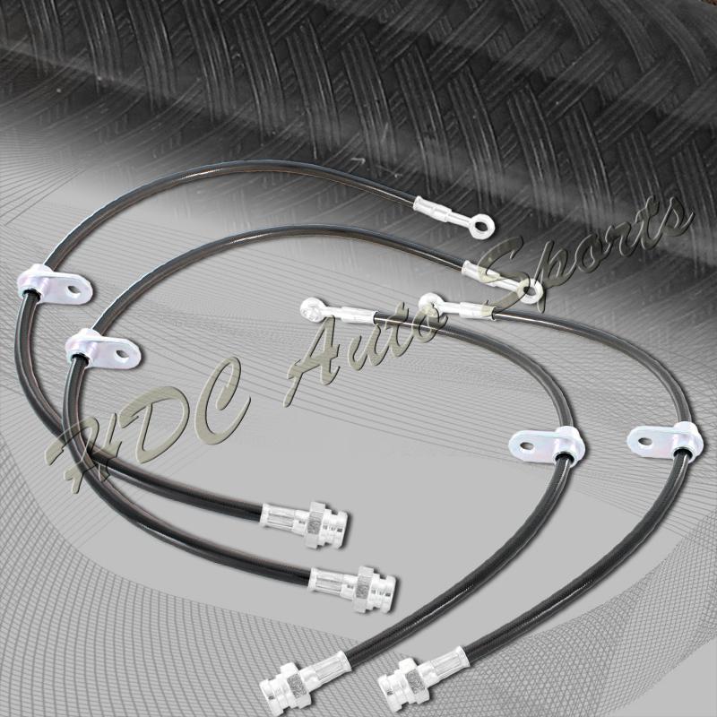 2003-2007 honda accord front+rear stainless steel  brake line hose kit - black