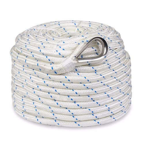 New 200'x3/8" braided nylon boat anchor/mooring rope/line with thimble