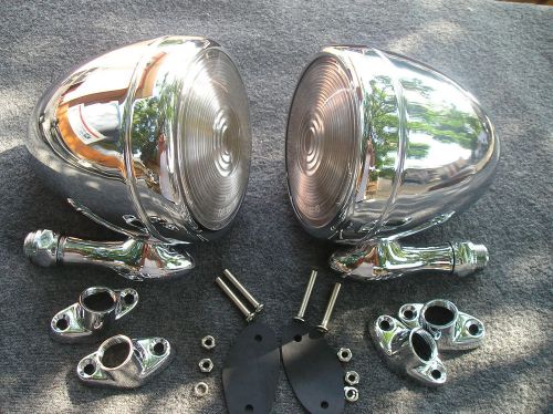 New pair of chrome metal vintage style dummy spot lights # 126