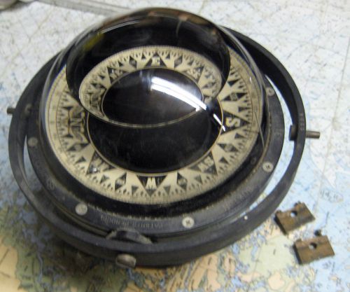 Vintage kelvin white gimbaled compass serial # 6284s. 5" dial