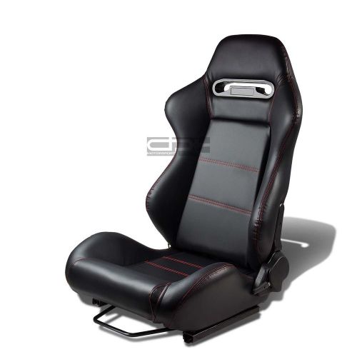 Type-r pvc leather+stitch sports racing seats+universal slider driver left side