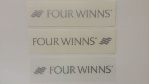Pair oem silver  boat four winns marine logos sticker becals graphics four winns