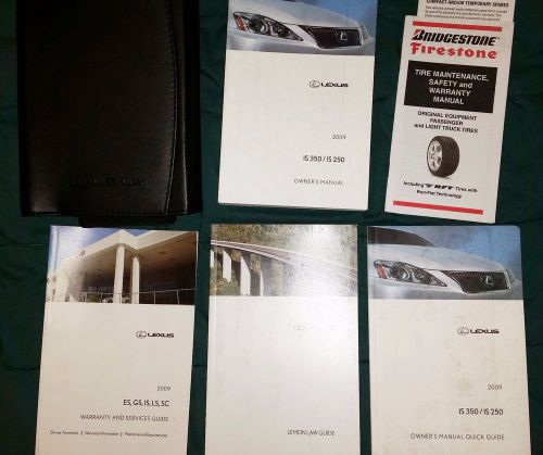 2009 lexus is 350 / is 250 owners manual book set