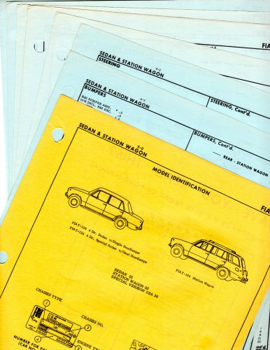 Fiat 124 sedan station wagon body part list frame crash sheet rare originals mf2
