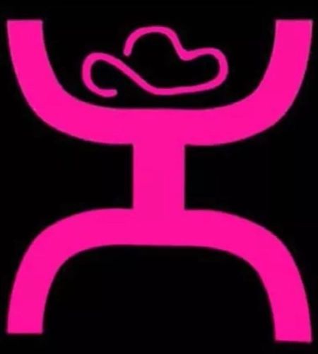 Hooey oil rig decal sticker 6" pink vinyl