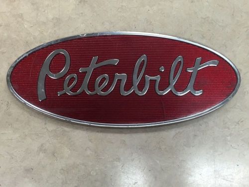 Peterbilt enamel badge emblem trim decal script rare badge antique vintage truck