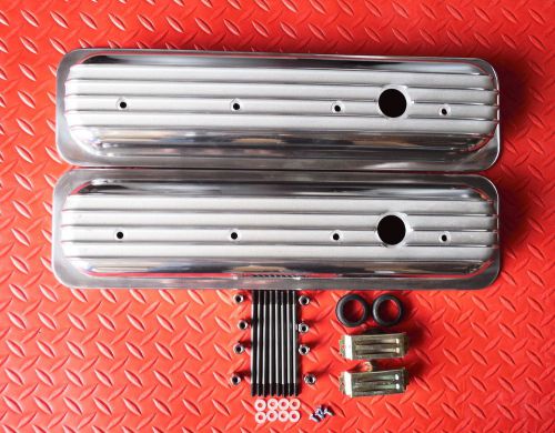 Aluminum finned valve covers 1987-up chevy short 305, 350 center bolt baffled