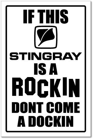 Stingray -  rocking &amp; docking sign   -alum, top quality