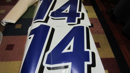 Lot of 2 number 14 race car door decals racecar racing #44 vinyl auto graphics