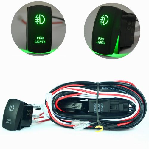 Wiring harness 40 amp relay on off led fog lights laser rocker puah switch