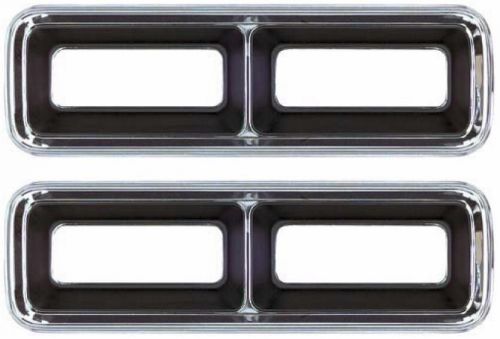 1968 camaro pair lh / rh tail lamp light bezels - new oer